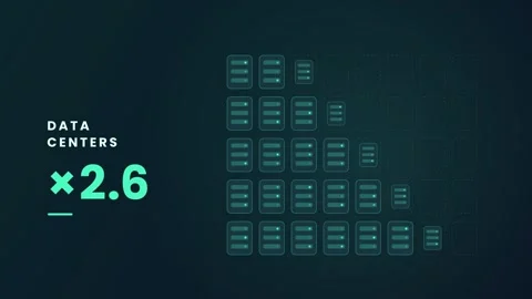Increasing numerical values associated with data centers, transitioning from 1.0 Stock Footage 347591758