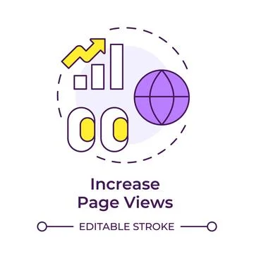 Increasing page views multi color concept icon 스톡 일러스트