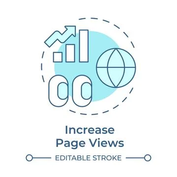 Increasing page views soft blue concept icon Illustrazione stock