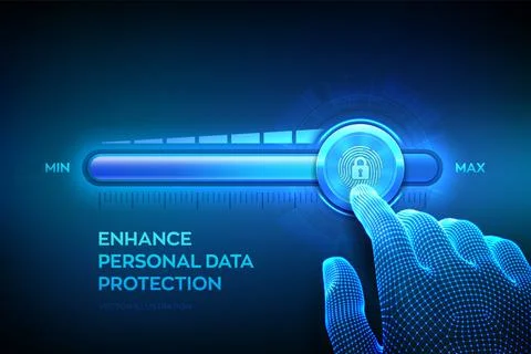 Increasing Privacy Security level. Enhance personal data protection level. Wi Stock Illustration