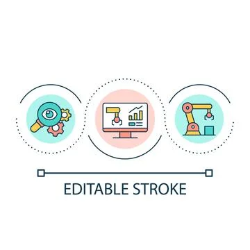 Increasing productivity with automatic equipment loop concept icon イラスト素材