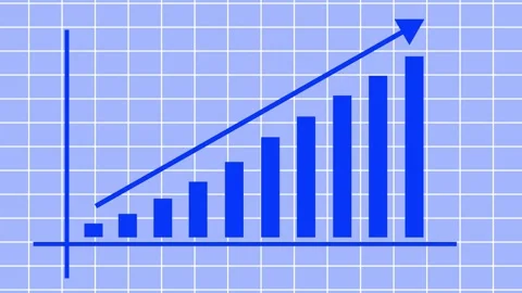 Increasing Profits Shown on Animated Chart, Modern Flat Style Business Bar .. Stock Footage 310198851