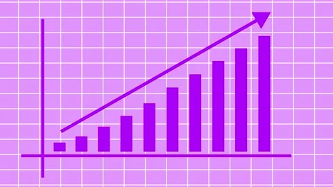 Increasing Profits Shown on Animated Chart, Modern Flat Style Business Bar .. Stock Footage 310198857