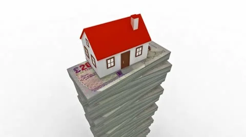 Increasing Property Prices in pounds (loop,alpha) Stock Footage 8949279