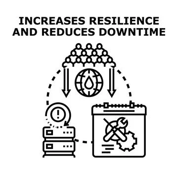 Increasing resilience and reducing downtime for global network continuity Stock Illustration