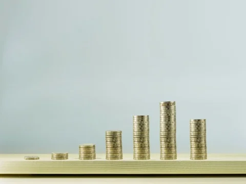 Increasing row of Money is present to concept saving money Stock Footage 80919697