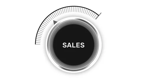 Increasing Sales concept 4K Animation with Rotating Button Node Stock Footage 195735532