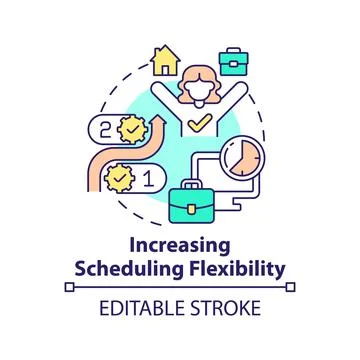 Increasing scheduling flexibility concept icon Stock Illustration
