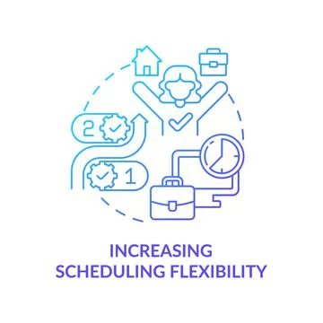 Increasing scheduling flexibility for employees blue gradient concept icon Stock Illustration