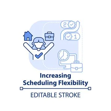 Increasing scheduling flexibility light blue concept icon Stock Illustration