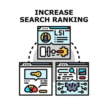 Increasing search ranking with optimization and marketing strategy Stock Illustration