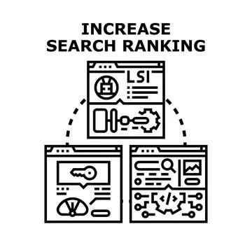 Increasing search ranking with optimization and marketing strategy イラスト素材