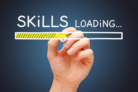 Increasing Skills Loading Bar Educational Concept Stock Photos