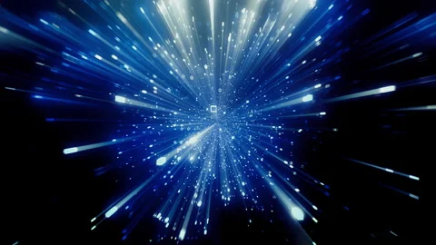 Increasing speed cyberspace flying big data illuminated hi tech dust computing Stock Footage 208700199