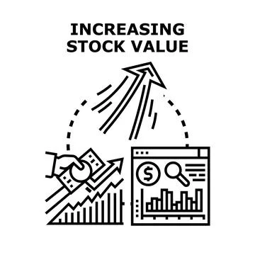Increasing stock value concept with financial growth data 库存插图