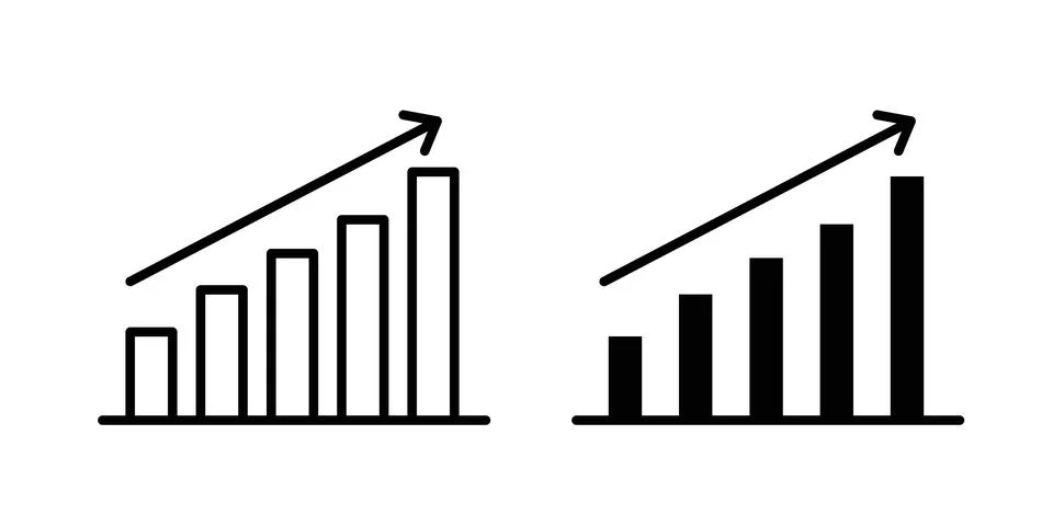 Increasing stocks icon design. Simple Vector illustrations.. Stock Illustration