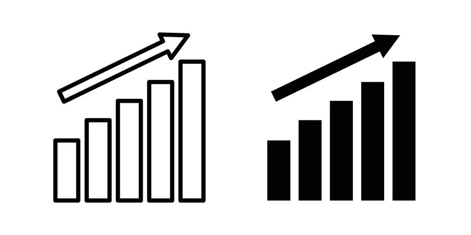 Increasing stocks icon set. Vector EPS 10 Stock Illustration