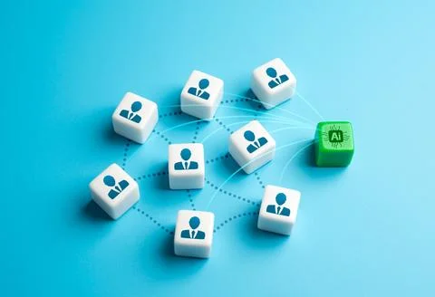 Increasing team efficiency by implementing artificial intelligence. Contactin Stock Photos