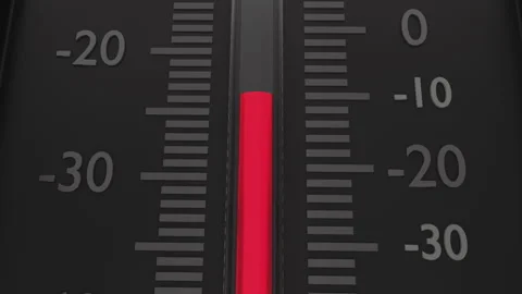 Increasing temperature on a black smooth thermometer. Видео 278726990