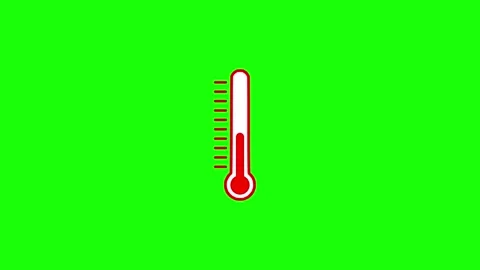 Increasing thermometer reading motion graphics with green screen background Stock Footage 304718624