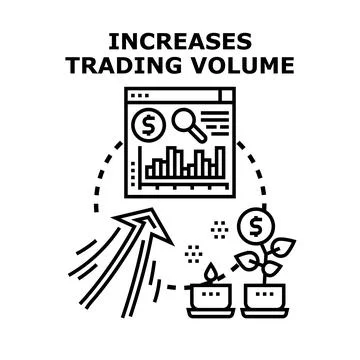 Increasing trading volume on digital financial markets Stock Illustration