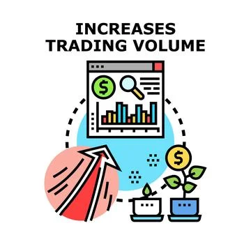 Increasing trading volume on digital financial markets Stock Illustration