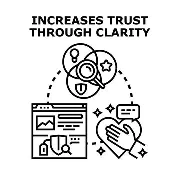 Increasing trust through clarity concept vector illustration Stock Illustration