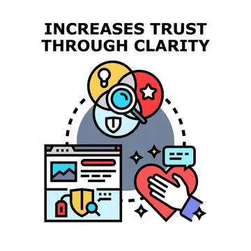 Increasing trust through clarity concept vector illustration Stock Illustration