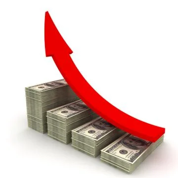 Increasing value of Dollar Stock Illustration