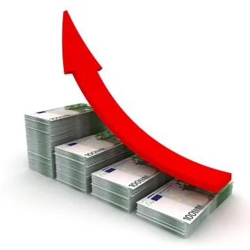 Increasing value of Euro Stock Illustration