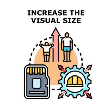 Increasing visual size concept vector image 스톡 일러스트