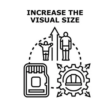 Increasing visual size concept vector image 스톡 일러스트