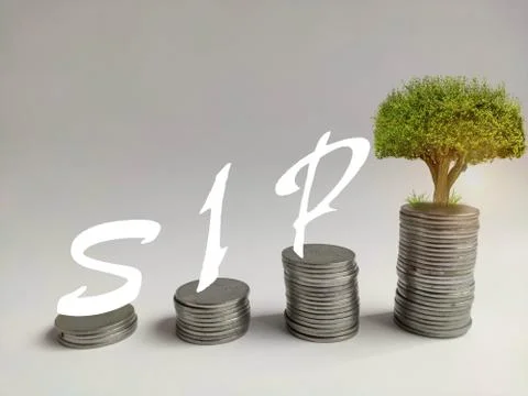 Increasing wealth by growing stack of coins with SIP , wealth management concept Stock Photos