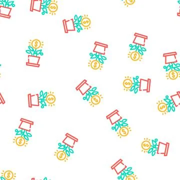 Increasing wealth vector seamless pattern イラスト素材