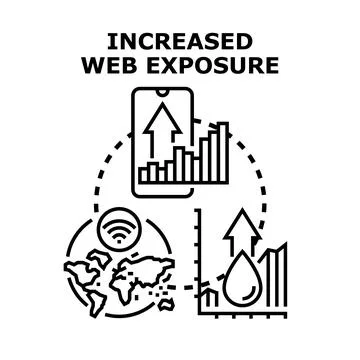 Increasing web exposure digital marketing strategy concept Stock Illustration