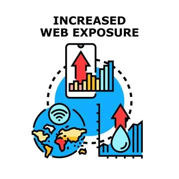 Increasing web exposure digital marketing strategy concept Stock Illustration