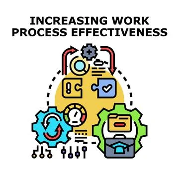 Increasing work process effectiveness business management concept Stock Illustration