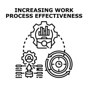 Increasing work process effectiveness for business optimization Stock Illustration