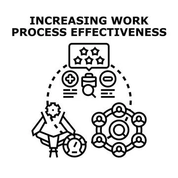 Increasing work process effectiveness developing business strategy 스톡 일러스트