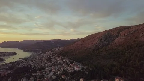 Incredible Aerial Panoramic Sunset 스톡 동영상 105085960