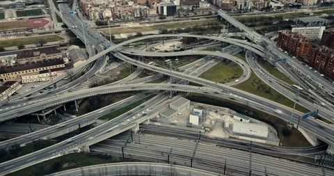 Incredible aerial view time lapse of ring road Stock Footage 88962390