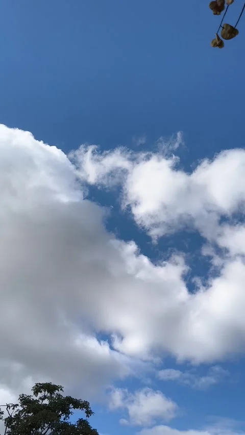 Incredible blue sky with beautiful clouds during a sunny and windy afternoon. Stock Footage 334971964