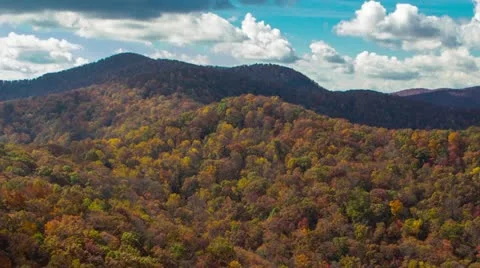 Incredible cinematic timelapse of autumn leaves in the mountains Stock Footage
