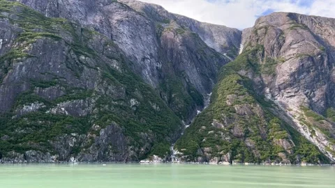 Incredible cliffs of Alaska, view from the ship Stock Footage 244980768
