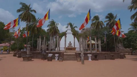 An incredible closeup of an ancient Buddhist stupa Stock Footage 345847007