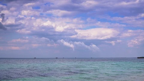Incredible clouds quickly fly over the sea in crimea Stock Footage 105454370