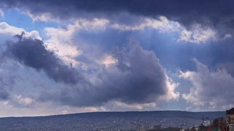 Incredible clouds quickly fly on the sky Stock Footage 105454264