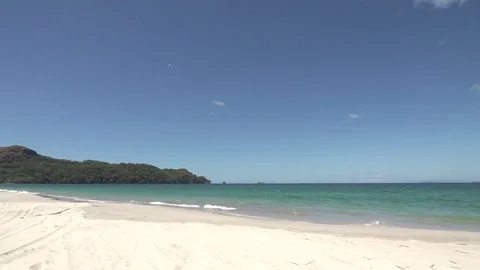 Incredible Desolate White Sand Beach Paradise Pan Costa Rica Stock Footage 85130981