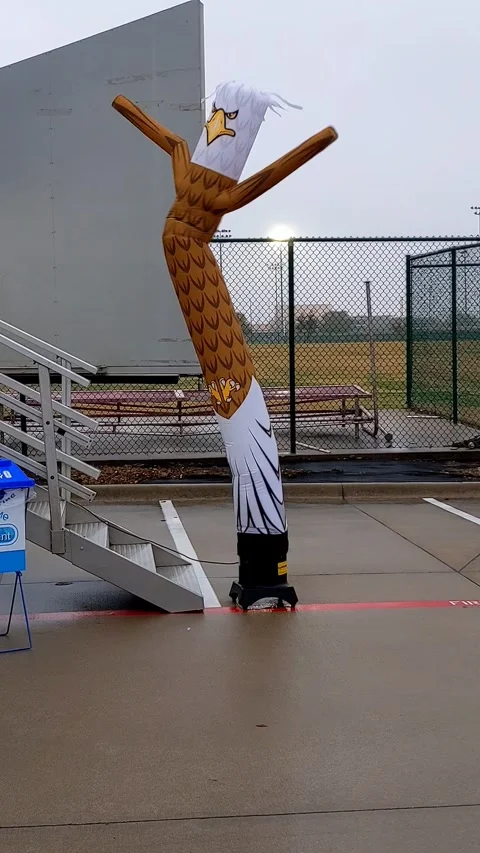 Incredible inflatable wiggly eagle will get you charged up before the big race Vídeo Stock 287400201