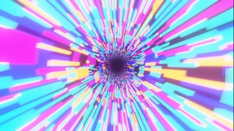 Incredible looped dynamic animation of colored light shapes Stock Footage 233566260